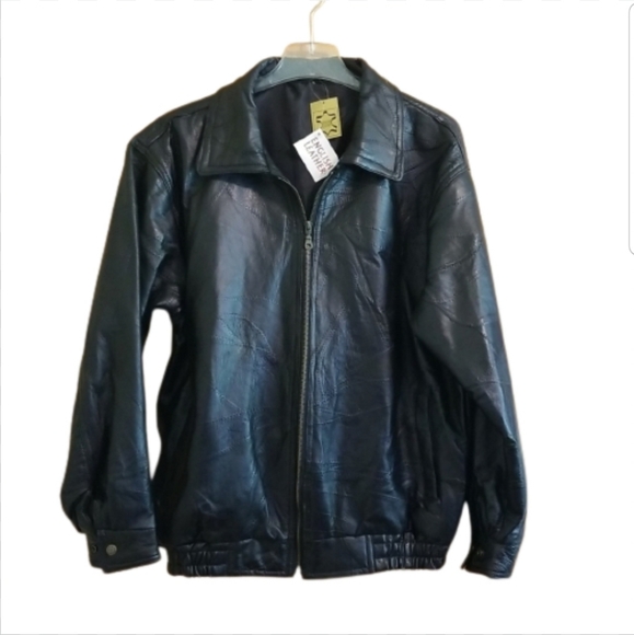 NWT Men's Black English Leather Bomber Coat Size Medium - Picture 12 of 12